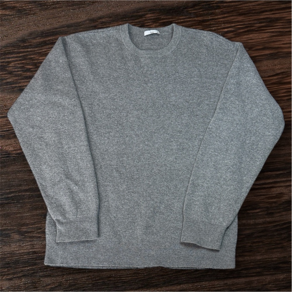 TNA Merino Wool Alpaca Women's Gray Crewneck Sweater Oversized sz S